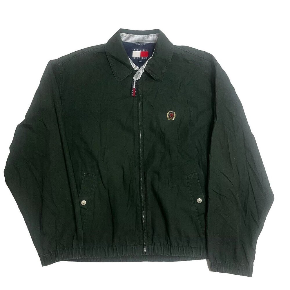 Tommy Hilfiger Vintage Harrington Jacket Green Full Zip Size Small